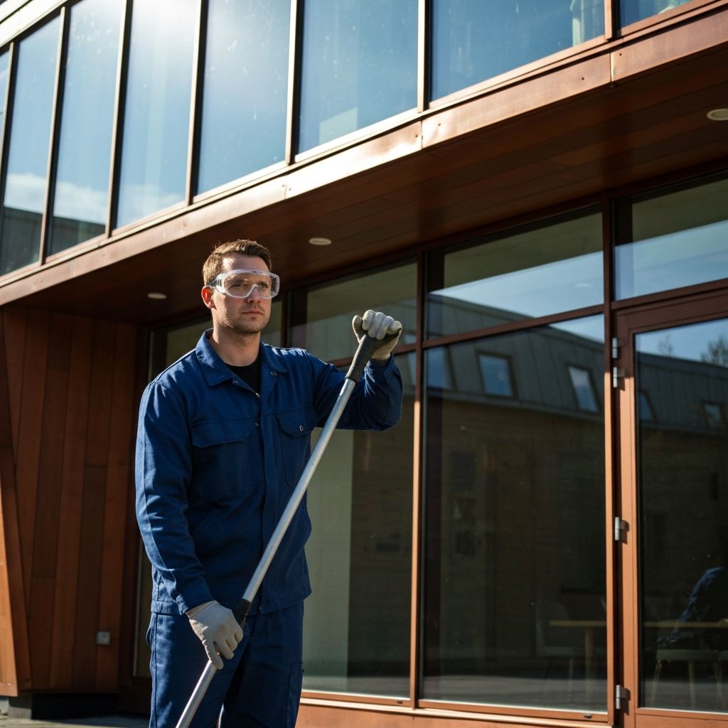 Profesjonell vaktmester i arbeid